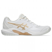 ASICS Gel-Dedicate 9 Women's Outdoor Pickleball Court Shoes  (White/Champagne)